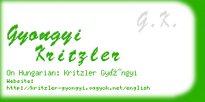 gyongyi kritzler business card